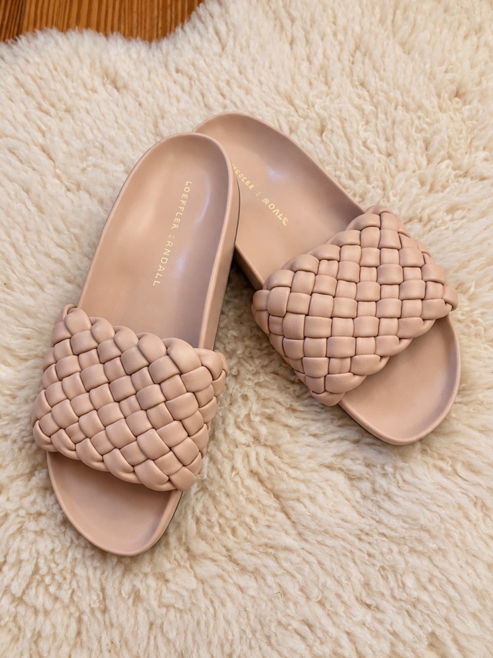 NWOB Loeffler Randall
Sonnie Slide Sandals in Nude Blush Sz 7.